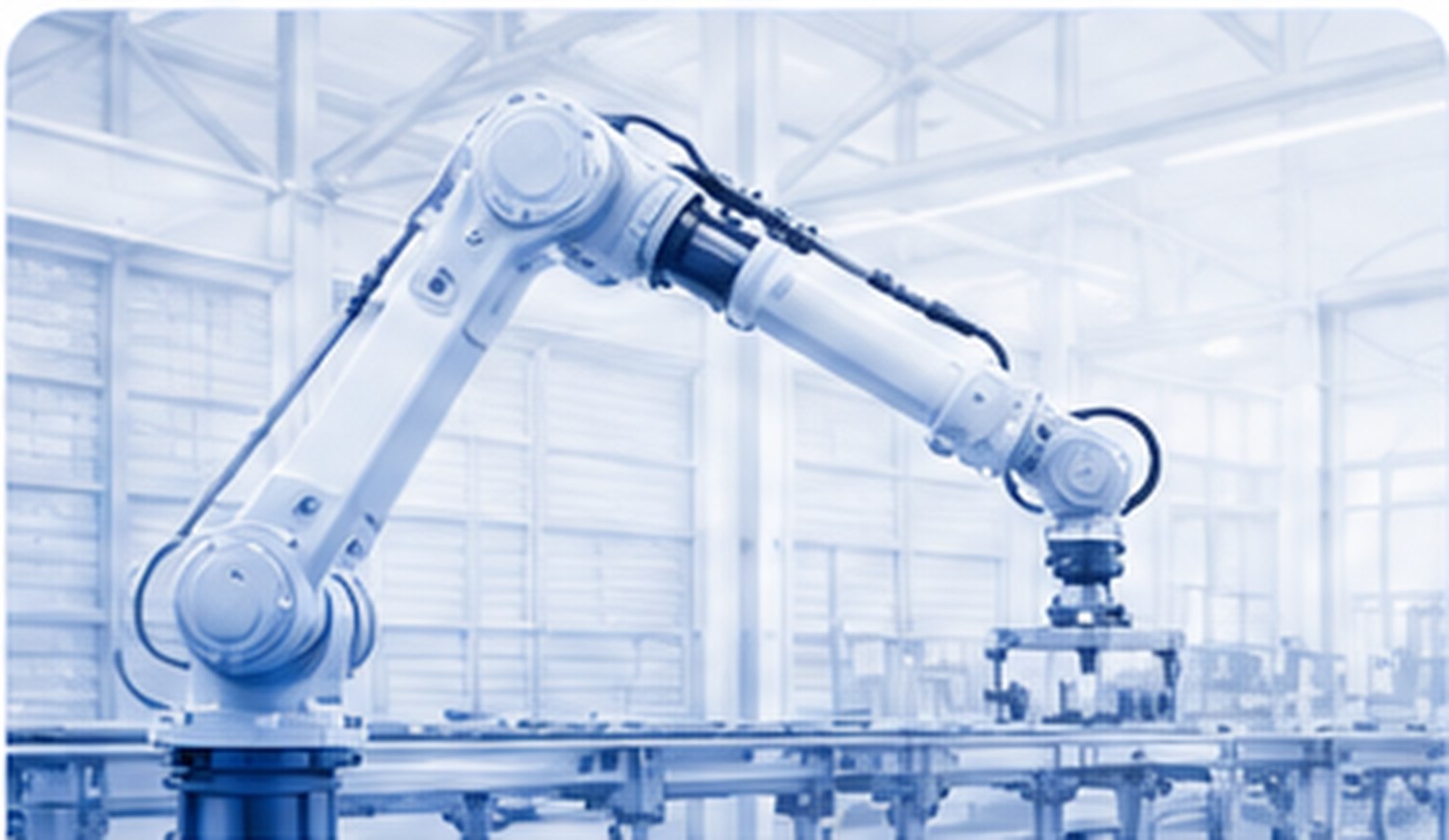 A robotic arm working on an automated production line